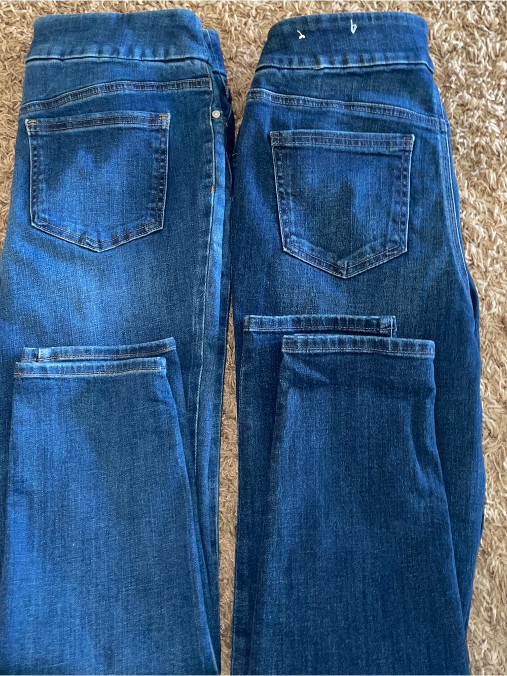 LOT OF TWO Chico's Deep Blue Stretch Denim Jeggings - Back Pocket Detail